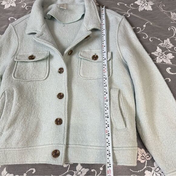 Joie Wool Blend Cropped Shacket Sz Large - Picture 12 of 13